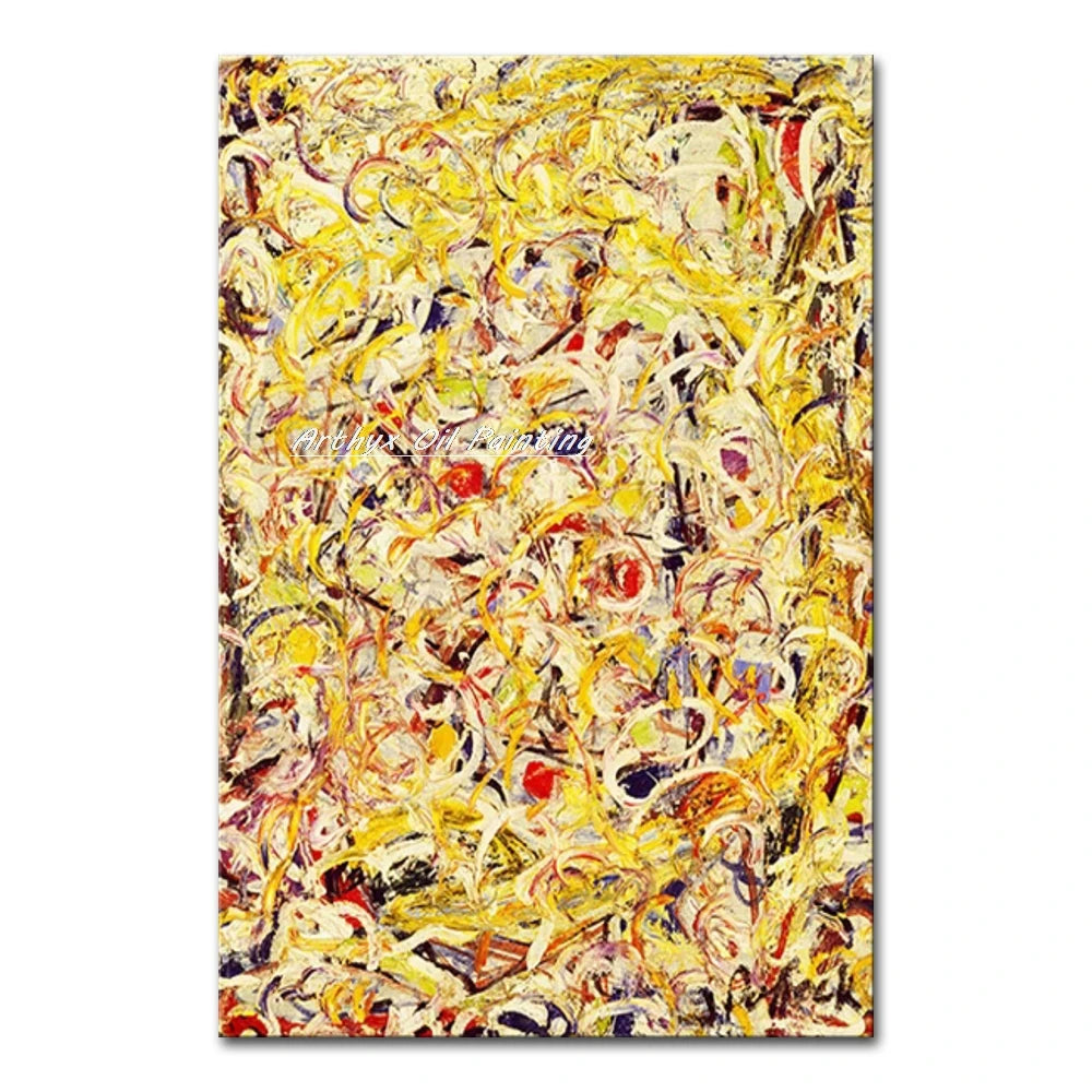 Arthyx,Hand Painted Copy Jackson Pollock Style Oil Painting on Canvas