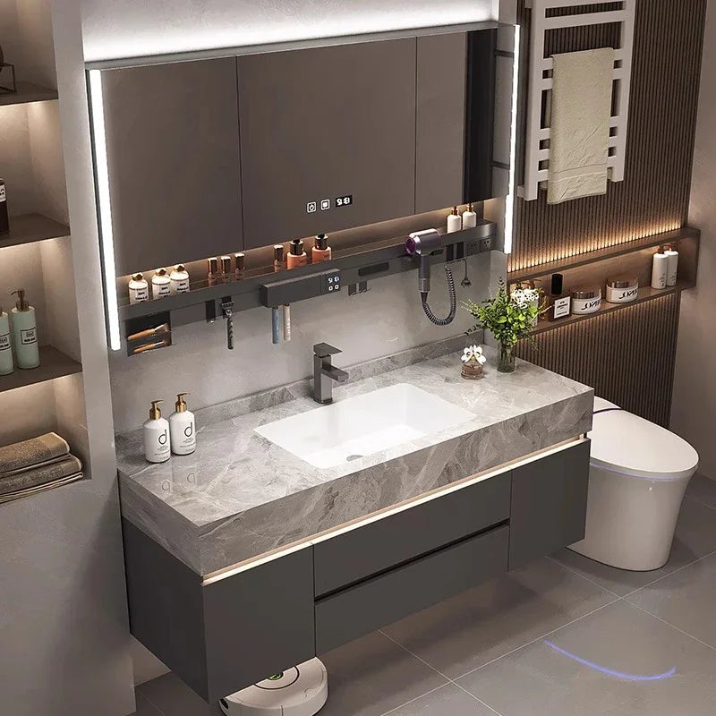 Bathroom Vanity Cabinet, Sink, Organizer Storage, Mirror