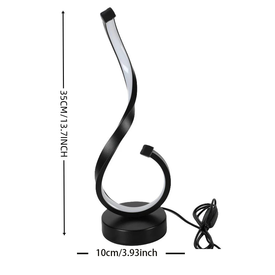 A Modern Twisting Table Lamp,
