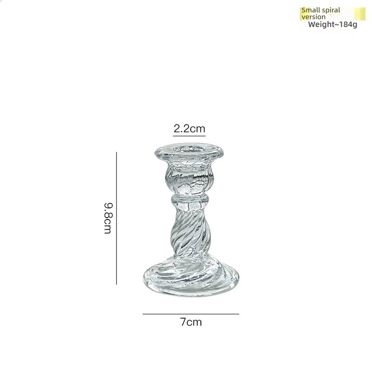 Glass Candle Wick Holder Clear Pillar Table Design Candlestick for Dining Decor