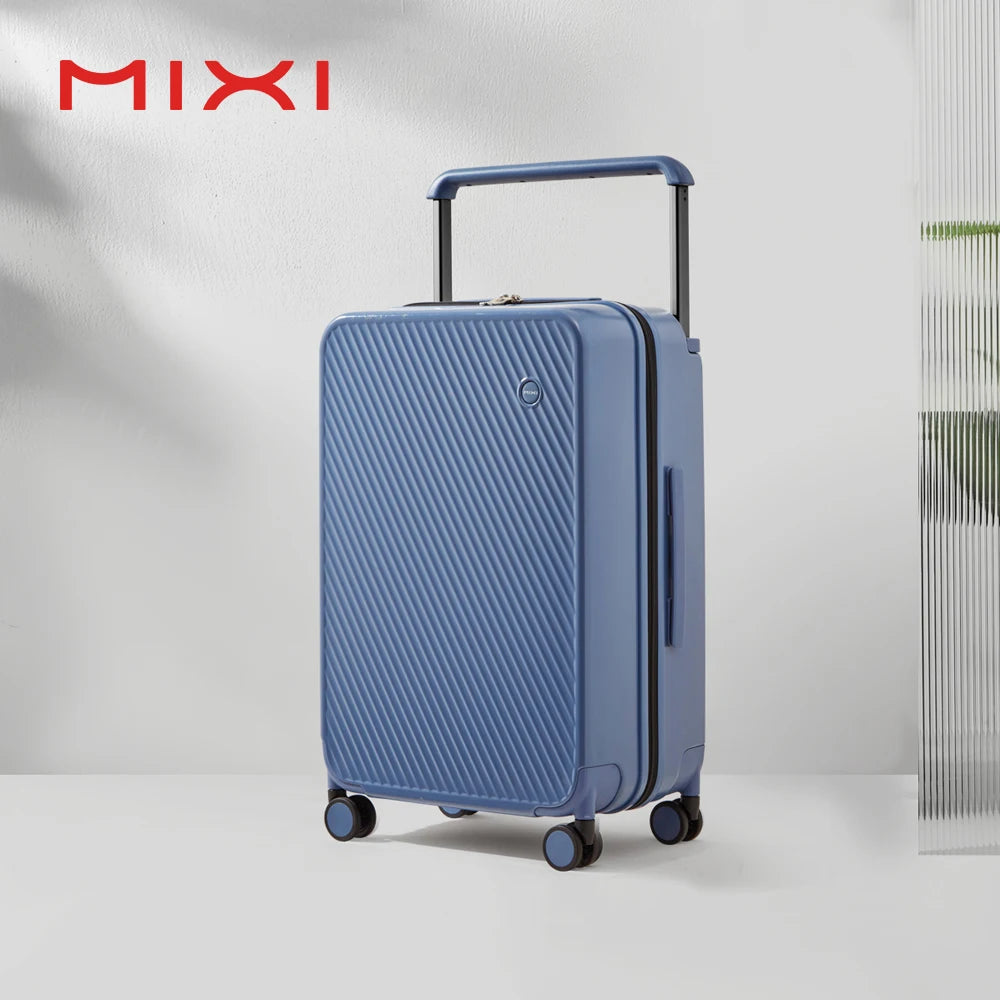 Mixi Gorgeous Wide Handle Suitcase 24" Travel Luggage Rolling Wheels Women Men 20" Carry On Cabin Hardside Patent Design