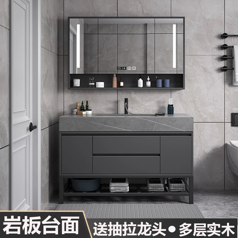 Washbasin Floor Bathroom Cabinets, Vintage Drawer Light Toilet Bathroom Cabinets