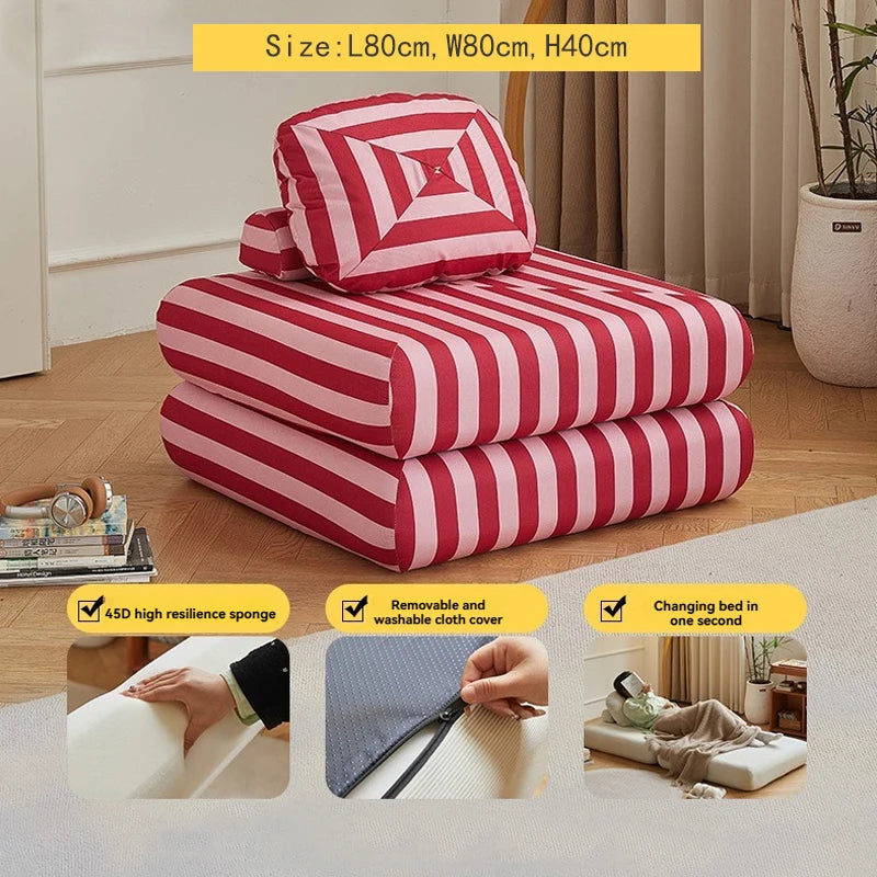 Fabric single, small-sized living room folding dual-use sofa, sofa bed