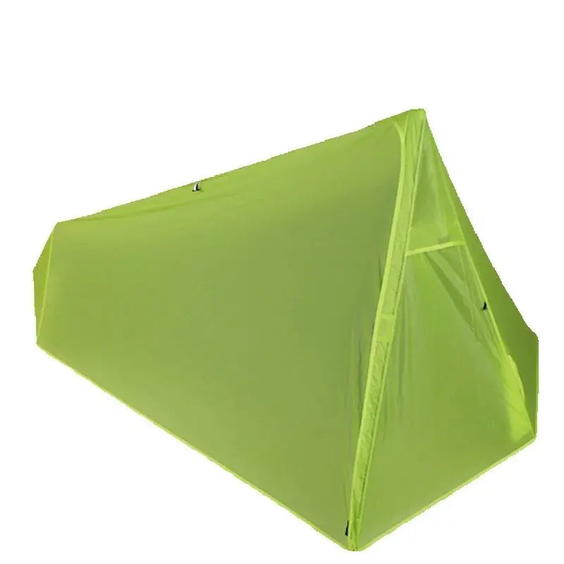 Outdoor Camping Single Person Tent, Ultralight Double Layers 15D Silicone Coated No Poles Tent
