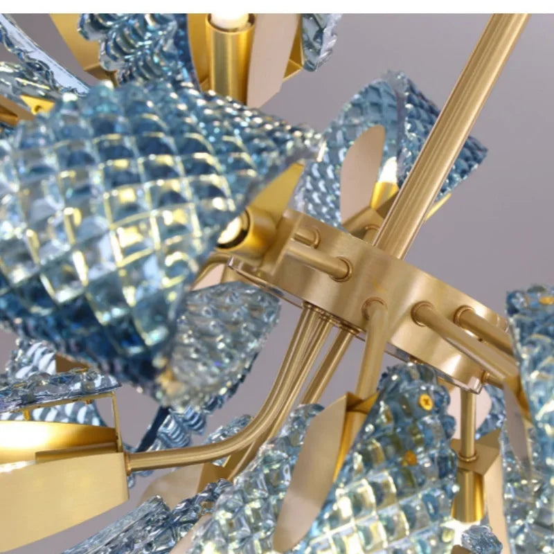 Designer luxury glass art LED chandelier