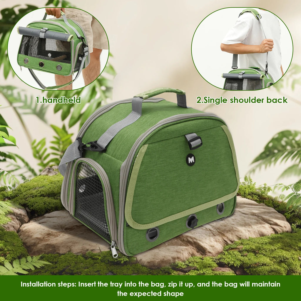 Portable Bird Cage Parrot Carrier with Tray Travel Clear Window Bird Pet Backpack for Parakeet Lovebird Cockatiel Travel Bag