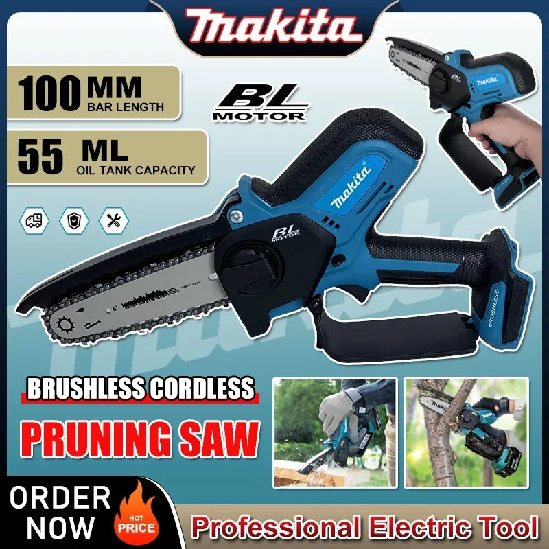 Makita Electric Pruning Chain Saw, Brushless Cordless Power Tool for 18v Battery