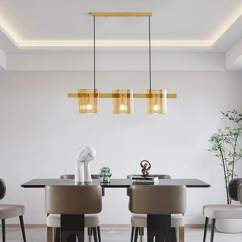 Modern Artistic Square Glass Pendant LED Lights