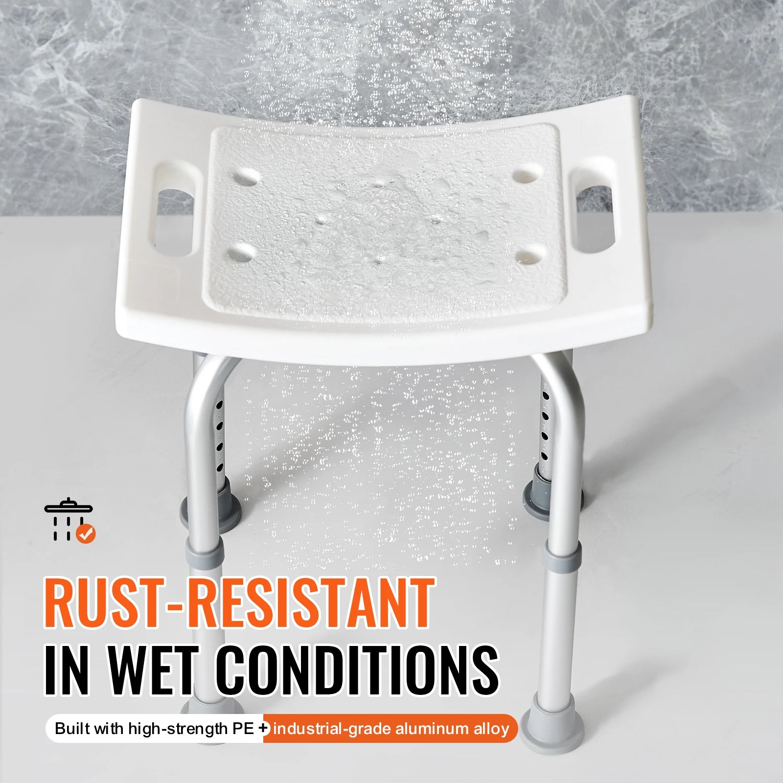 SucceBuy Shower Stool with Built-in Handles