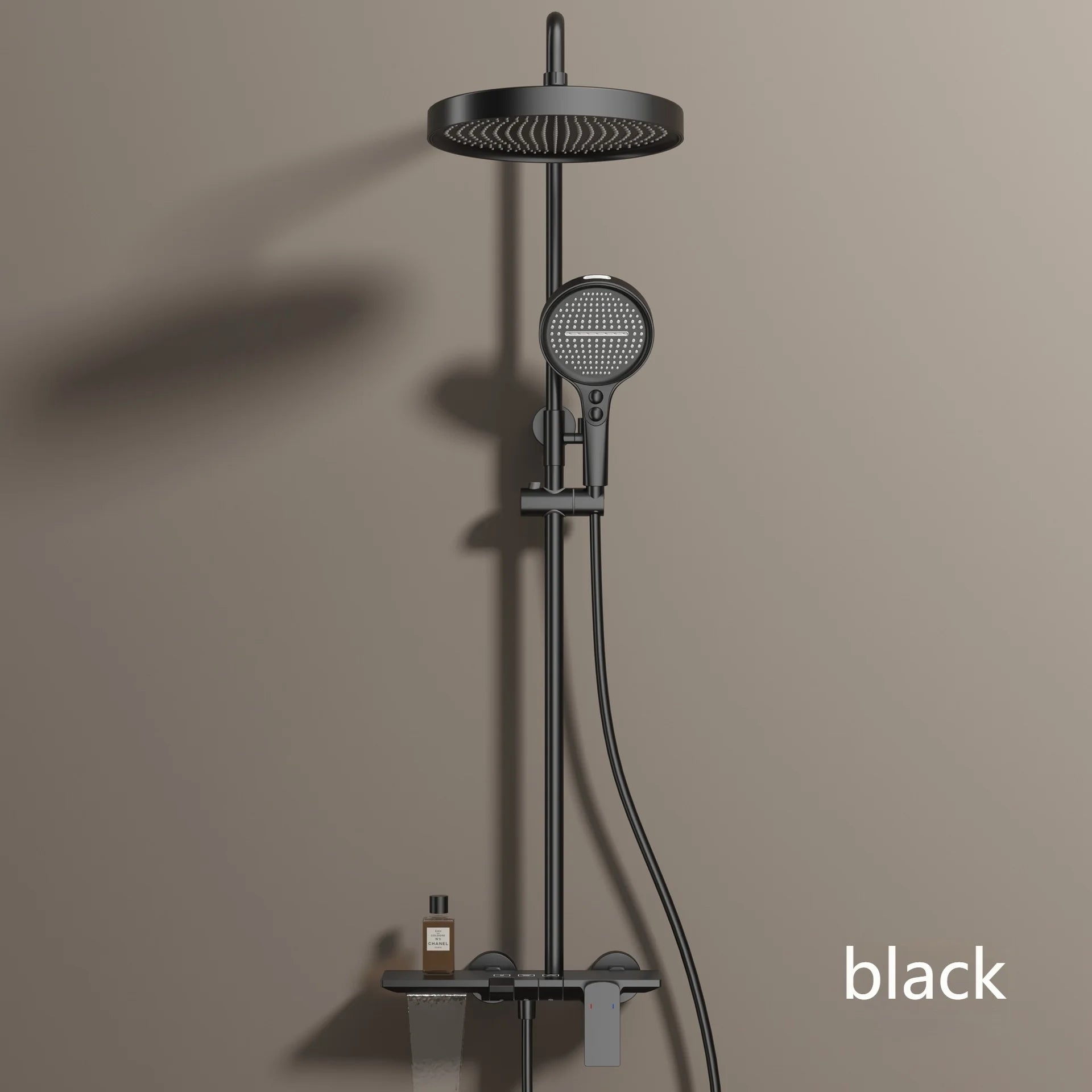 Gold Bathroom Shower Set Multifunctional Household Piano Button Rainfall Hotel Apartment Bathtub Pressurize Shower System Set