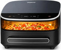 11-In-1 Large Air Fryer, 6QT Airfryer Top & Bottom Heating, No Flip Needed | Flat Wide Air Fryer Fits 12" Pizza 2X Faster