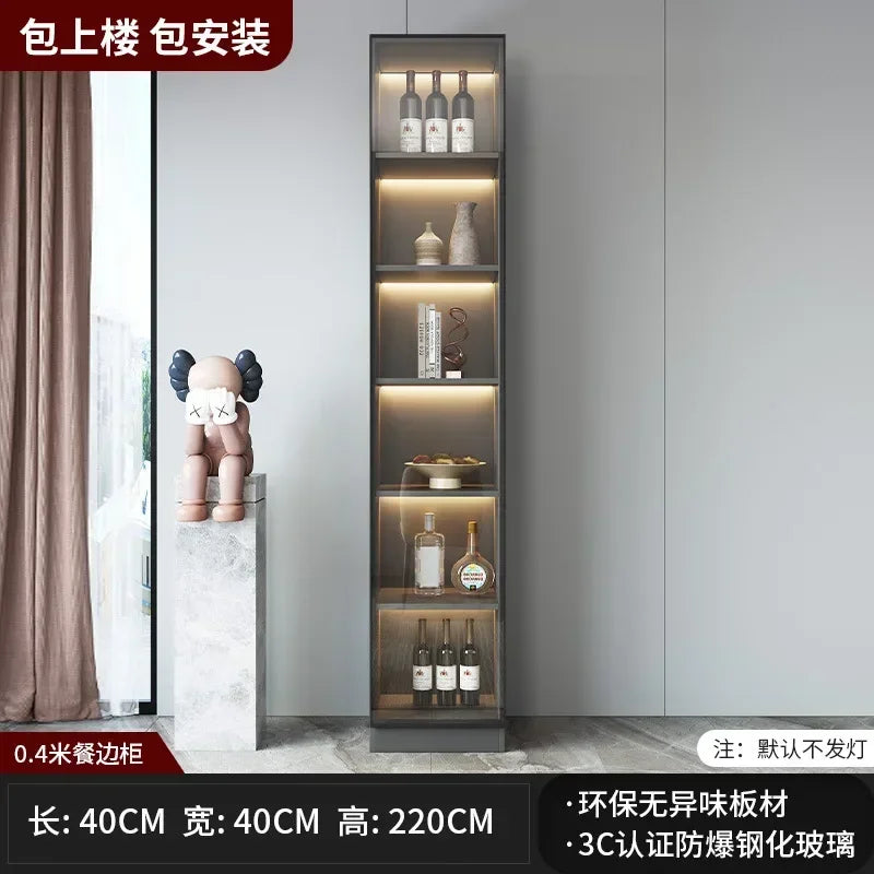 Large Modern Kitchen Pantry with Glass Doors and Drawers, Sideboard Buffet
