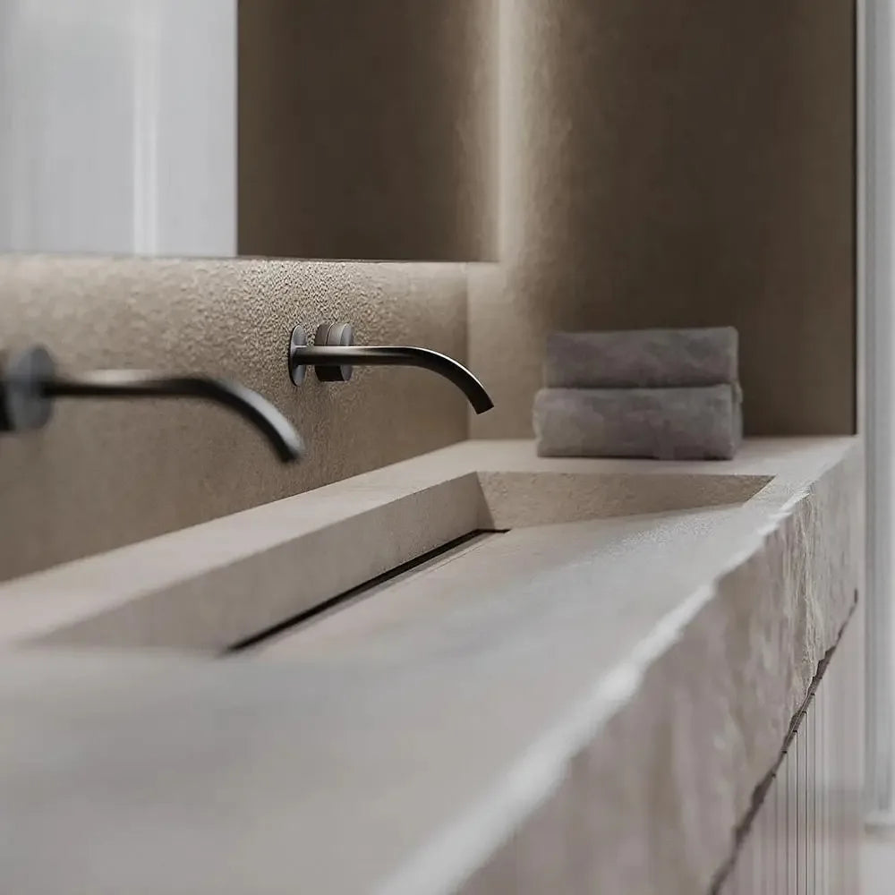 Any Size Custom Vintage Travertine Double Undermount Sink Luxury Natural Stone Bathroom Vanity Cabinet Villa Home Furniture High