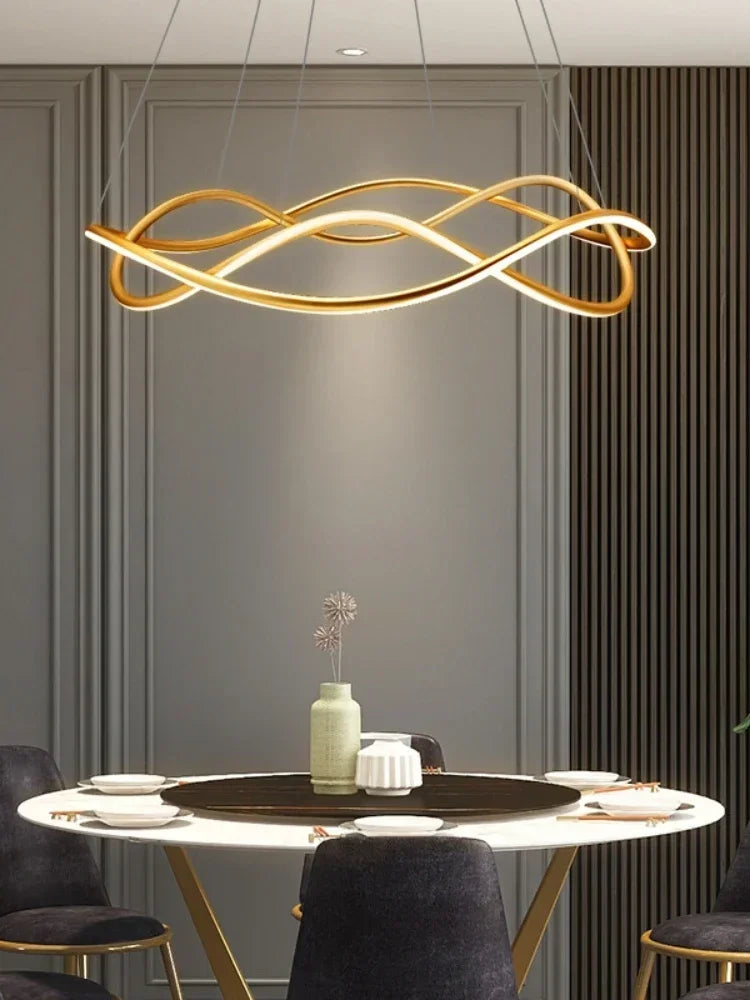 Modern Designer 3D Curved Pendant LED Chandelier