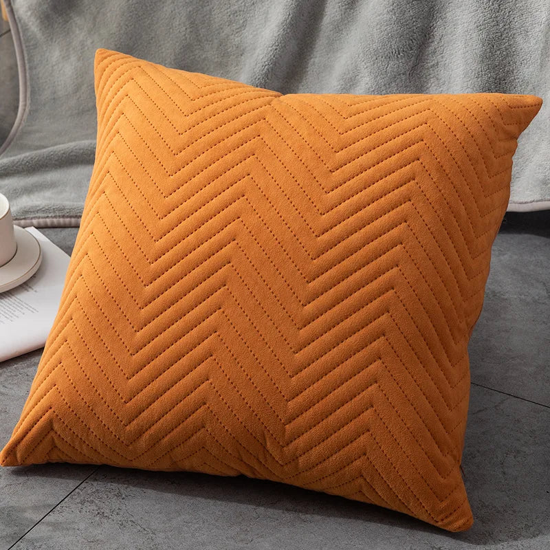 Quilted Velvet Pillowcase Throw Pillow Covers 45x45cm