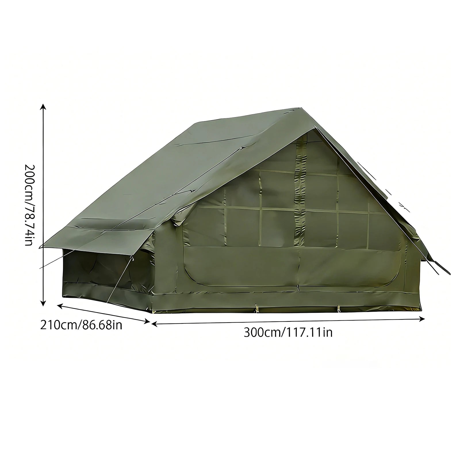 Large Inflatable Camping Tent with Skylight, Quick Air-Flow & Breathable Mesh Design.