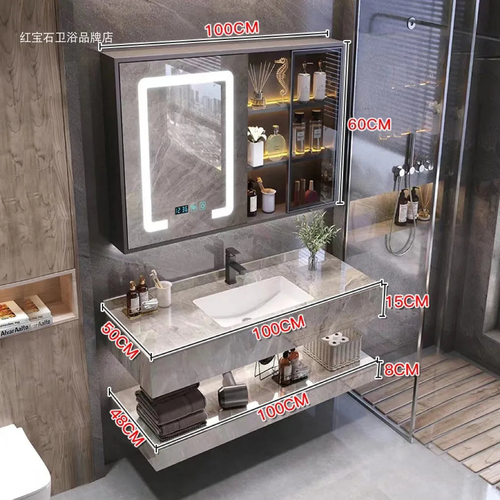 Simple Washbasin Bathroom Partition Vanity