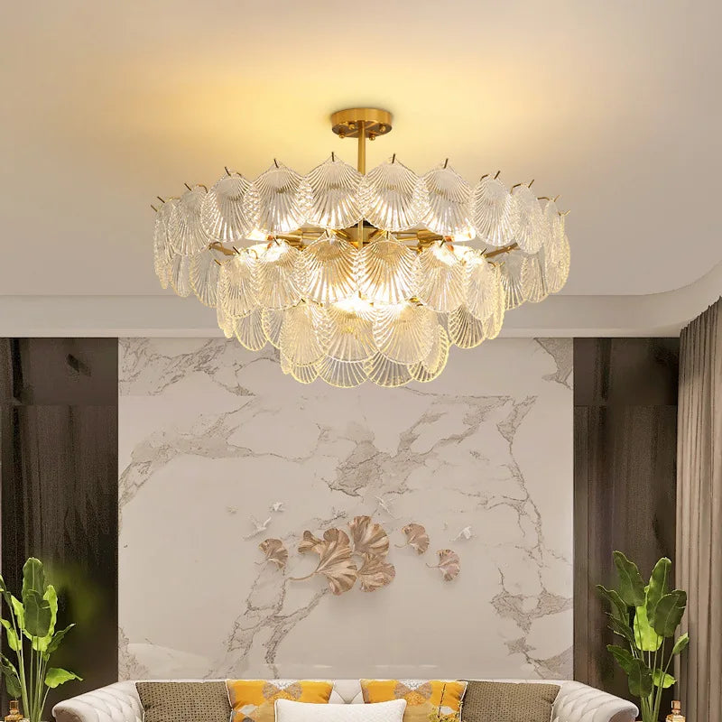 Modern Creative Shell Glass LED Chandelier