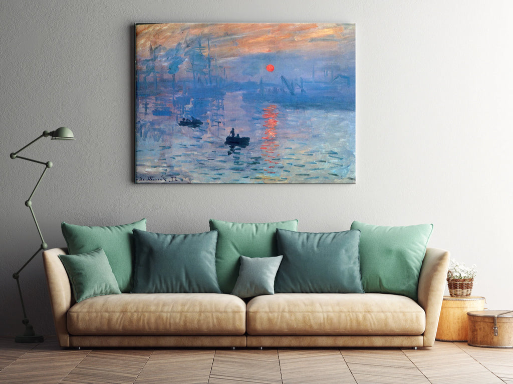 100% Handmade High Quality Famous Impressionism Oil Painting Reproduction on Linen Canvas,Impression Sunrise by Claude Monet 030