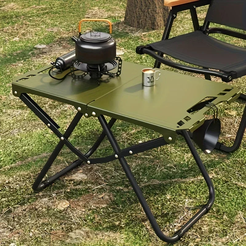 Portable Folding Stainless Steel Camping Table,