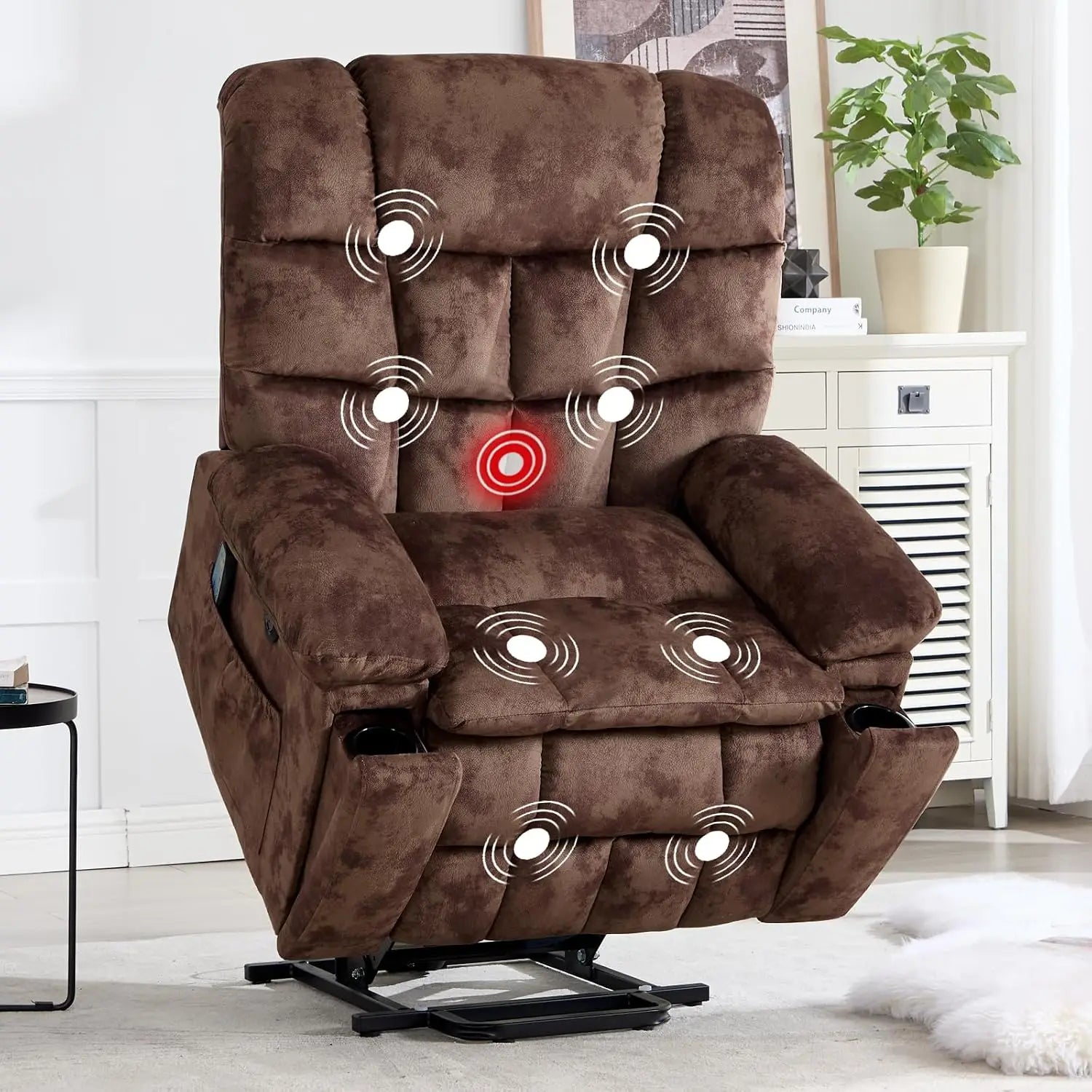 Large Power Lift Recliner Chairs with Massage and Heat for Elderly,
