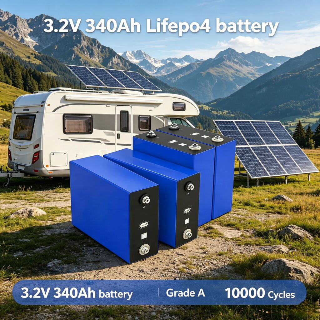 3.2V 340Ah 360Ah Grade-A Lifepo4 Rechargeable Battery Lithium Phosphate Golf Cars Travel Solar Campers Cell 12V 24V 48V Battery
