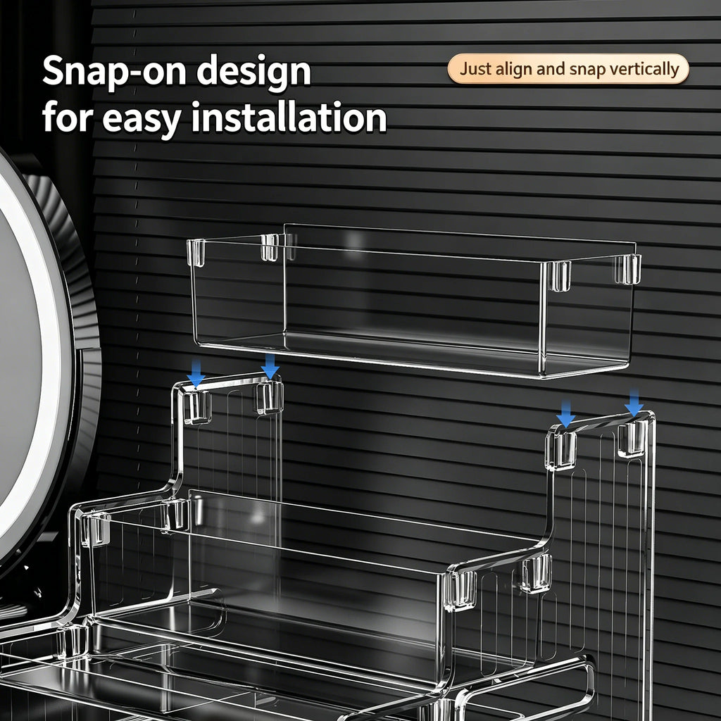 Light Luxury Vanity Cosmetics Bathroom Organizer Shelf