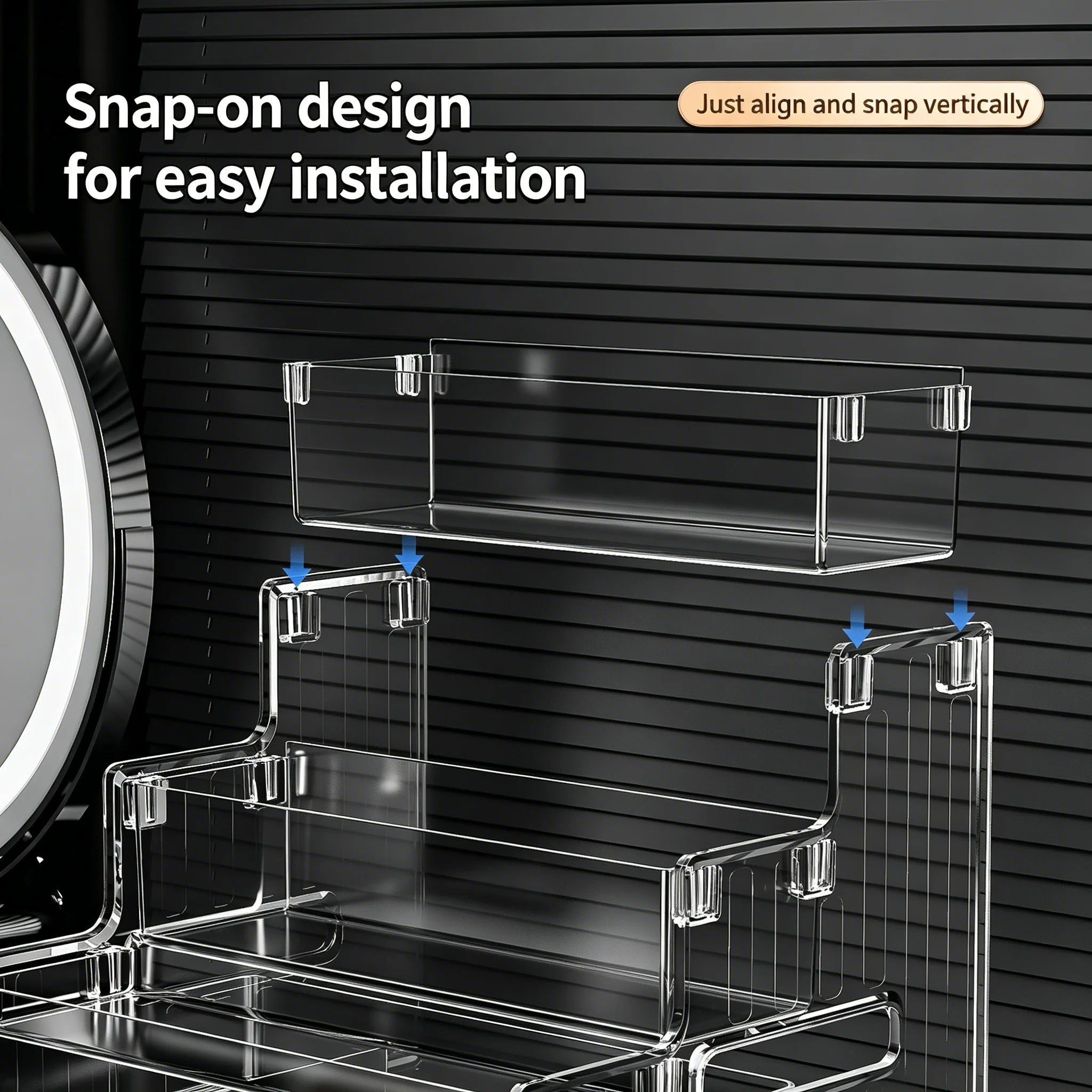 Light Luxury Vanity Cosmetics Bathroom Organizer Shelf