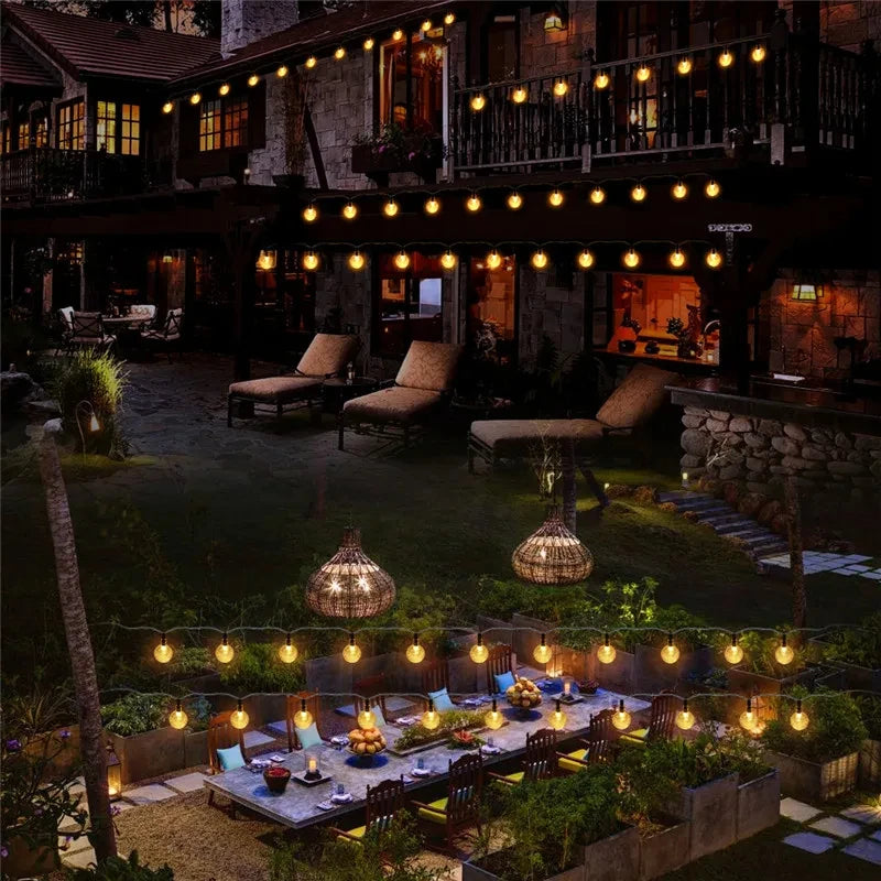 Solar Lamp Power LED String of 50 Crystal Ball Lights