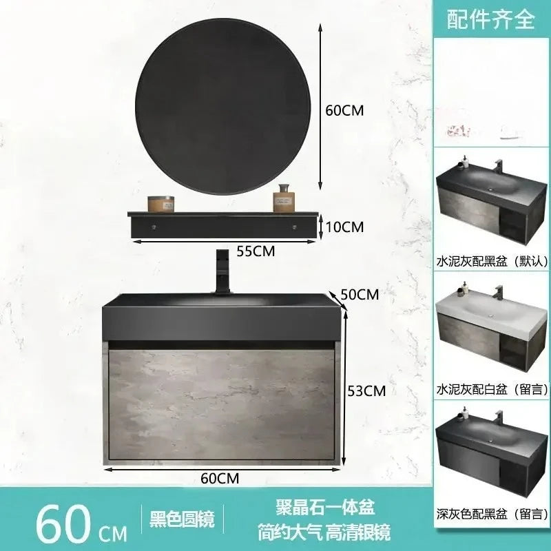 Modern Bathroom Cabinet, Smart Mirror, Integrated Washbasin Bathroom Vanity Cabinets with Sink