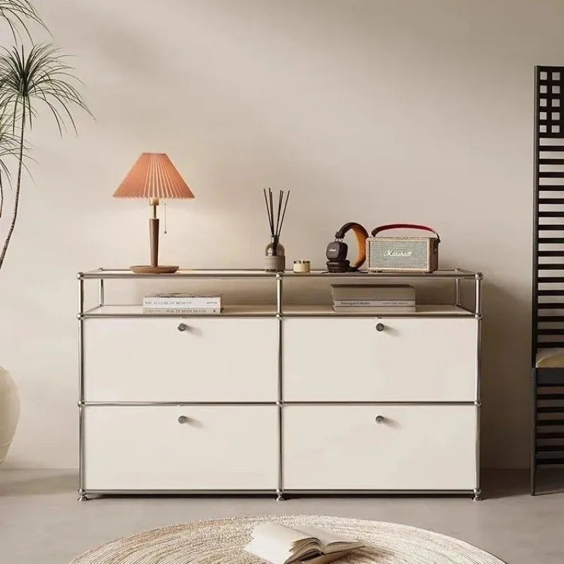Modern Living Room Cabinet Modular Sideboard Storage Cabinets Combination TV Stand for Customizable Steel Frame Wood  Furniture