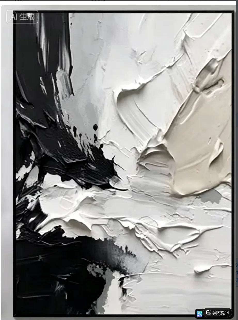 Modern Abstract Texture Acrylic Canvas Paintings, 100% Hand-painted