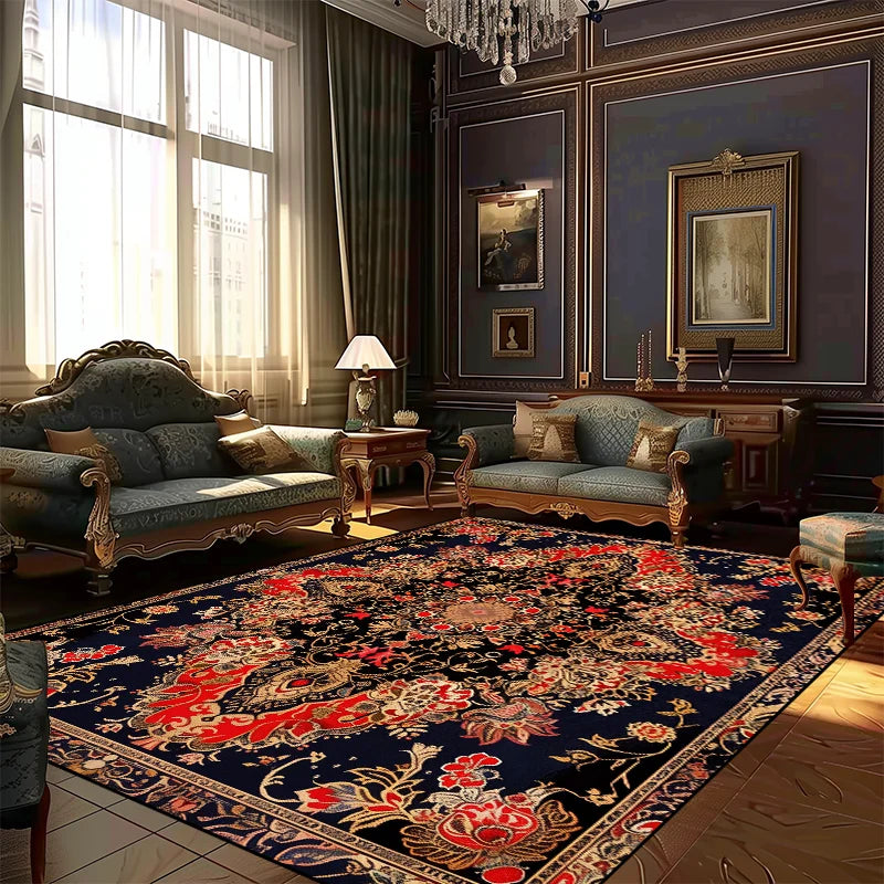 Persian Style Rugs for Living Room Decoration Carpet Large Area Bedroom Anti-slip Floor Mat Washable Lounge Rug Customized Size