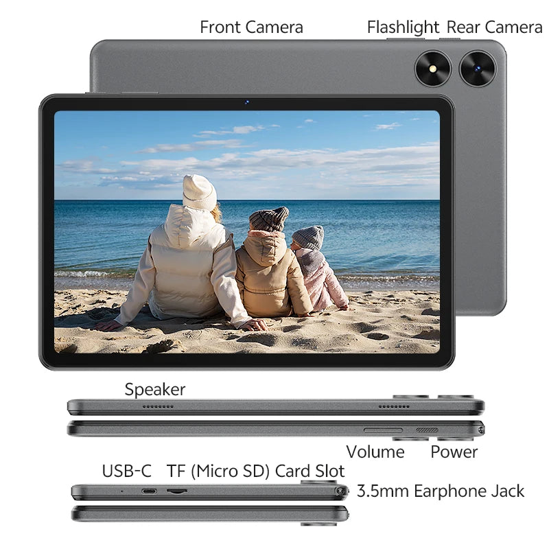 SVITOO Tablet 2026 Android 16 10.1 Inch IPS HD Screen Unisoc T7250 Octa-Core Processor 4GB Physical RAM + 16GB Virtual RAM 128GB ROM 1TB Expandable 6600mAh Battery 2.4GHz 5GHz WiFi 5 Bluetooth 5.0 GPS Widevine L1 With Case