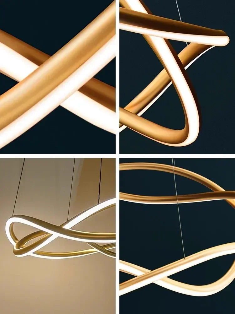Modern Designer 3D Curved Pendant LED Chandelier