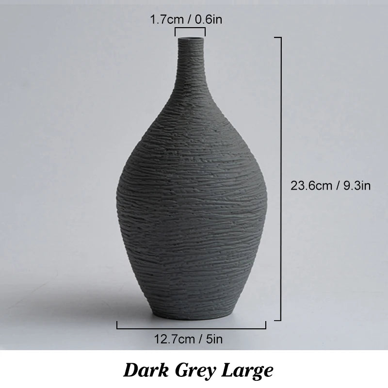 Simple Ceramic Vase Decoration for Home, Nordic Luxury Narrow Mouth Flower Pot
