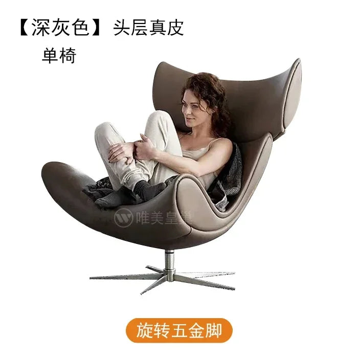 Comfortable Ergonomic Modern Leather Nordic Sofa Chairs