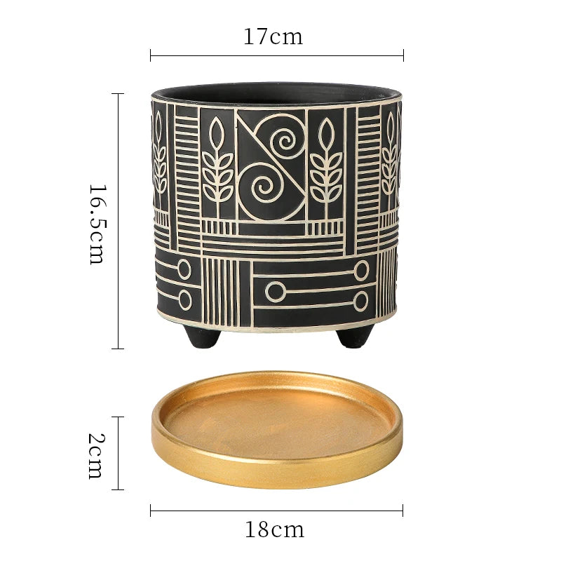 Simple Cylindrical Ceramic Flower Pot,, Succulent Plant Potted Garden Decoration