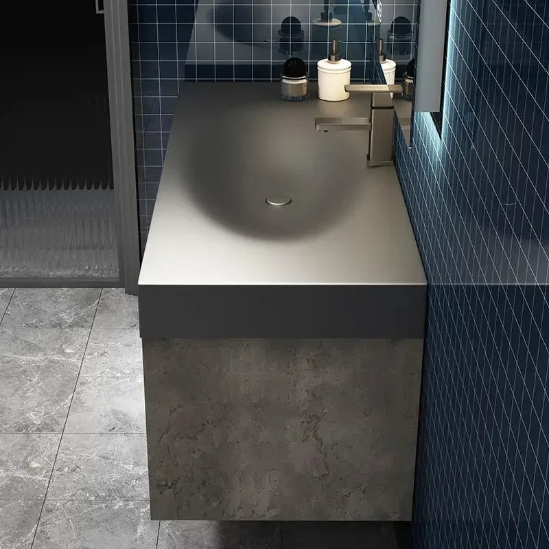 Modern Bathroom Cabinet, Smart Mirror, Integrated Washbasin Bathroom Vanity Cabinets with Sink