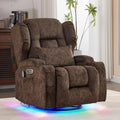 Dual Motor Power Swivel Rocker Recliner Chair with Massage & Heat, USB Ports