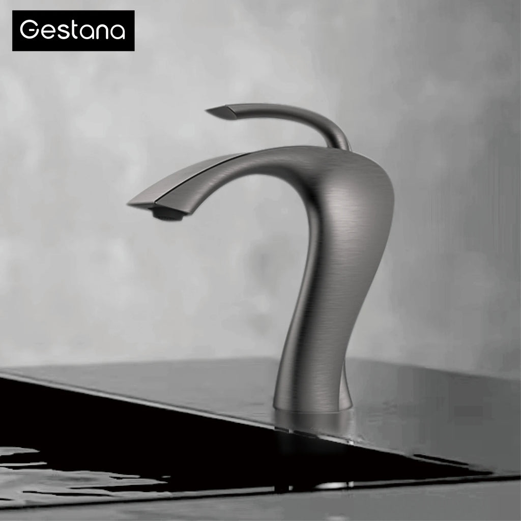 Luxury Modern Deck Mounted Brass Bathroom Vanity Faucet, 18 Variants
