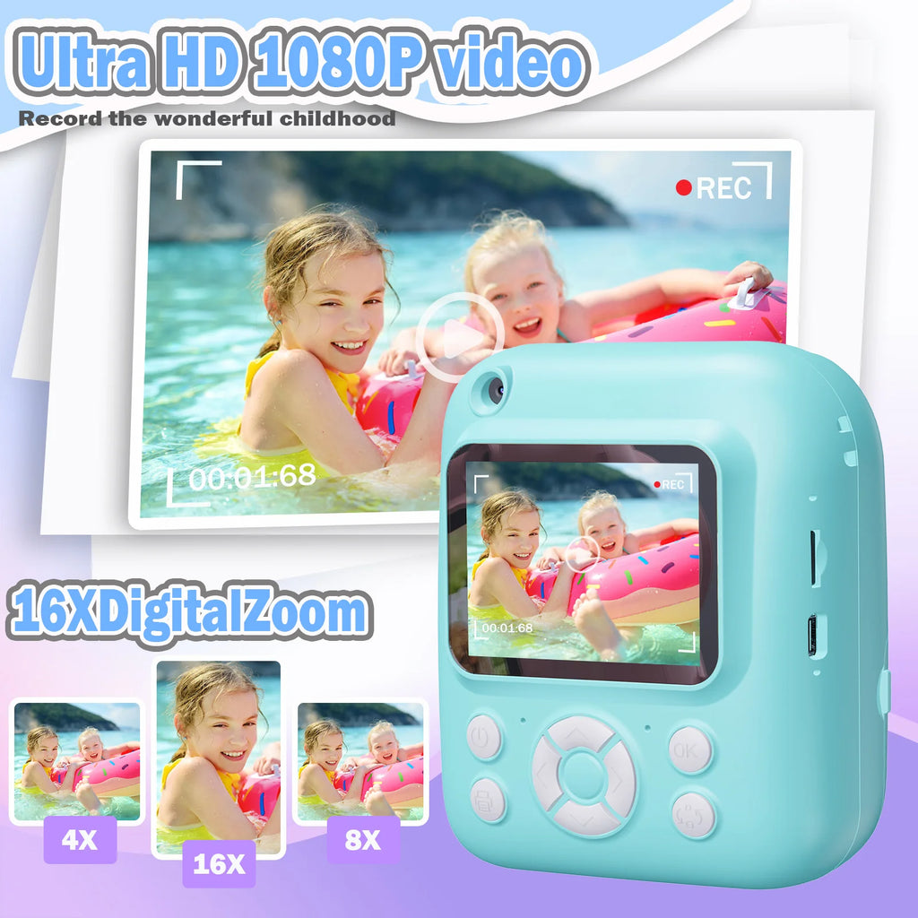 1080P HD Ditigal Camera 2.4 Inch Screen, Selfie Video Camera, USB Cable/Color Pen/Bag/ Included,