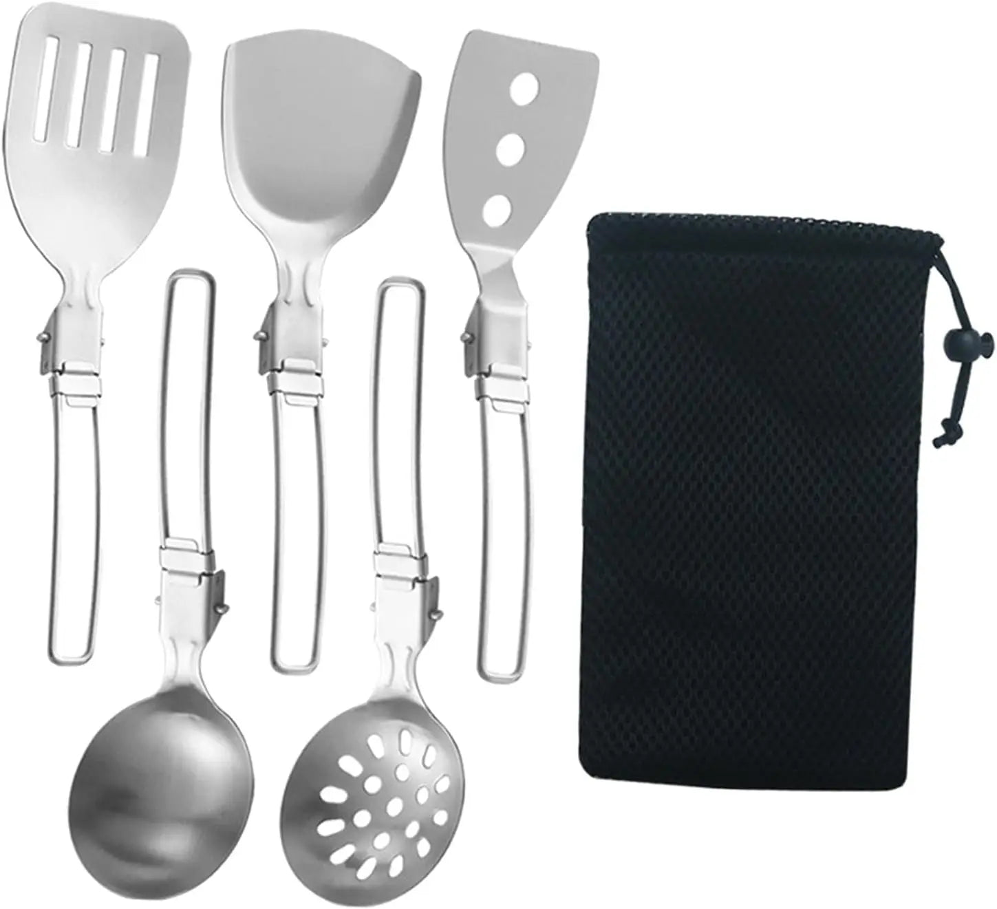 Folding Spatula Spoon Shovel Food Turner, Stainless Steel Outdoor Camping BBQ Cooking Tableware