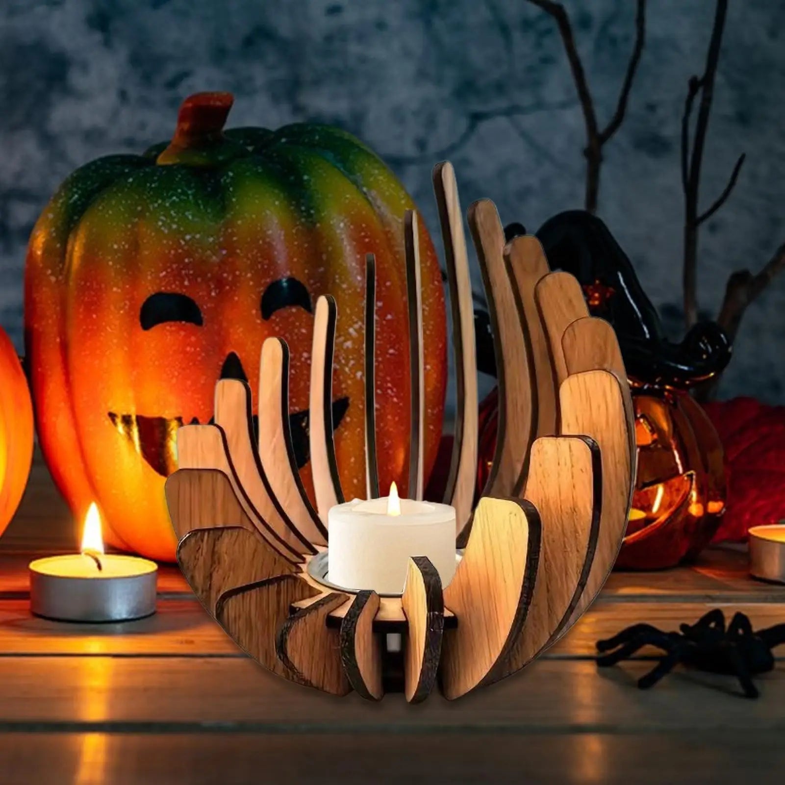 Wooden Candle Holder Creative Candlestick Tea Light Holders Aromatherapy Candle Centerpieces for Party Holiday Home Table