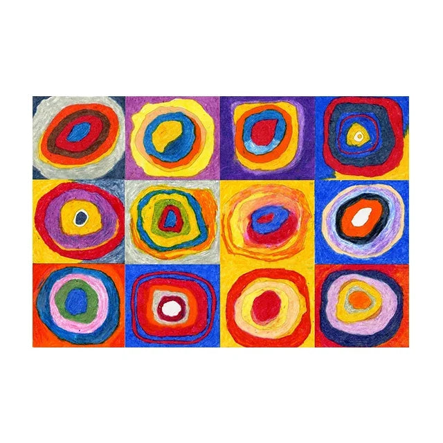 Vintage Wassily Kandinsky Canvas Painting, Transverse Line Reproduction