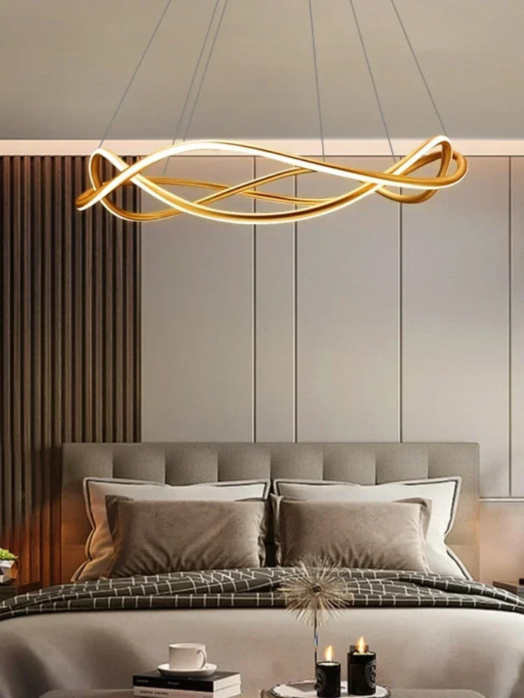 Modern Designer 3D Curved Pendant LED Chandelier