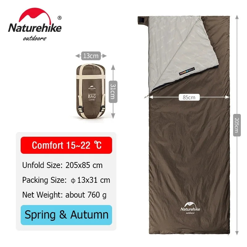 Naturehike LW180 Sleeping Bag Ultralight 3 Seasons Spring Summer Sleeping Bag Outdoor Hiking Camping Sleeping Bag