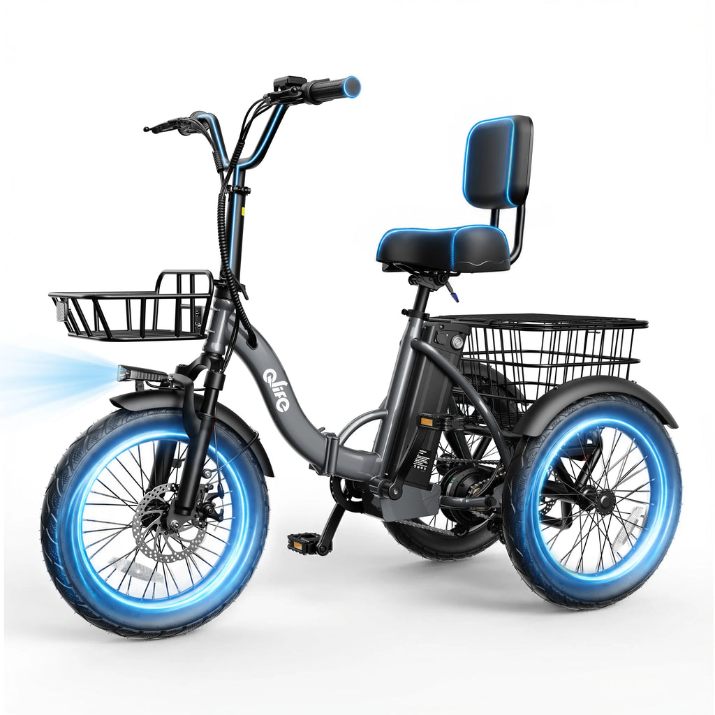 18''X3" Fat Tire Electric Tricycle, 18MPH Up to 50 Miles