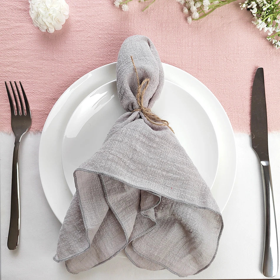 Set of 6  Terracotta Cloth Napkins, Cotton Factory Wholesale Fabric Serviette Gauze Table Towels