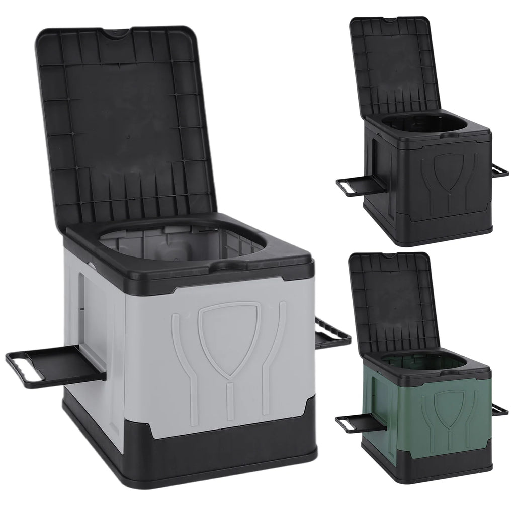 Folding Travel Toilet with Paper Holder & Lid